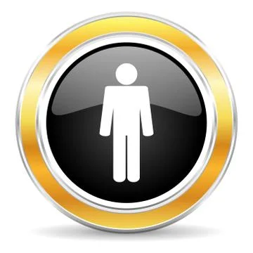 Black web button with golden ring Illustration