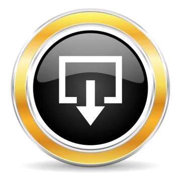 Black web button with golden ring Stock-Illustration