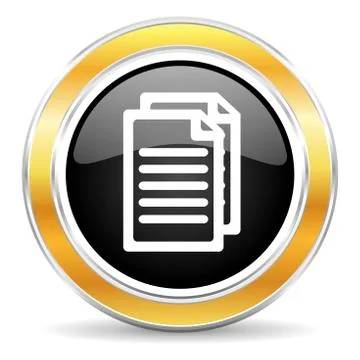 Black web button with golden ring 스톡 일러스트