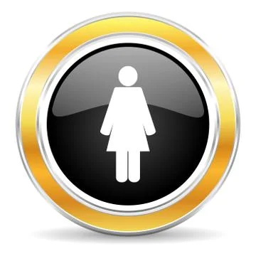 Black web button with golden ring Stock-Illustration