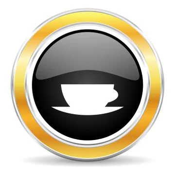 Black web button with golden ring Stock-Illustration