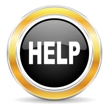 Black web button with golden ring Stock-Illustration