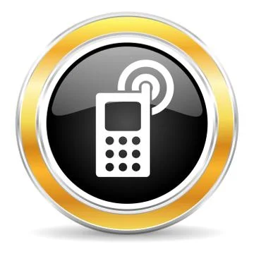 Black web button with golden ring Stock-Illustration