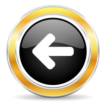 Black web button with golden ring Illustration