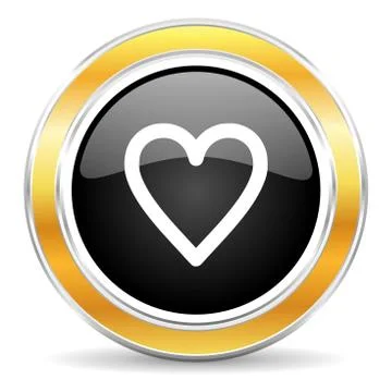 Black web button with golden ring Illustrazione stock