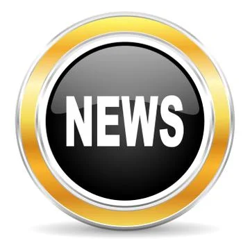 Black web button with golden ring 库存插图