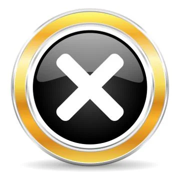 Black web button with golden ring Illustrazione stock