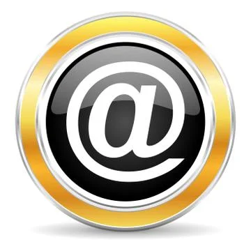 Black web button with golden ring Illustrazione stock