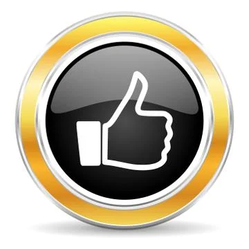 Black web button with golden ring Illustrazione stock