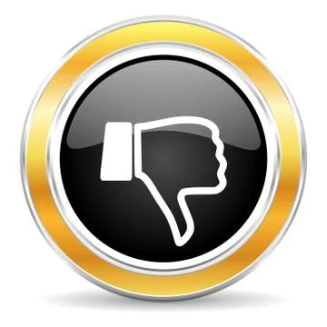 Black web button with golden ring Illustrazione stock