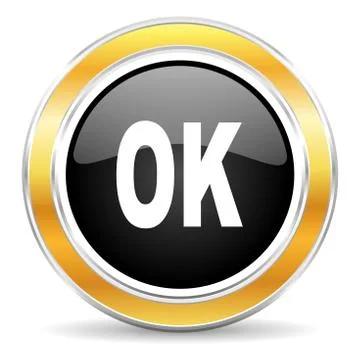 Black web button with golden ring Illustrazione stock