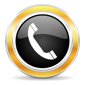 Black web button with golden ring 库存插图