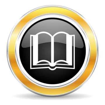 Black web button with golden ring 库存插图