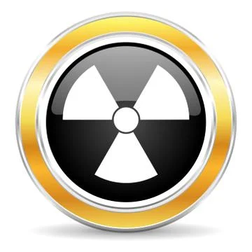 Black web button with golden ring 库存插图