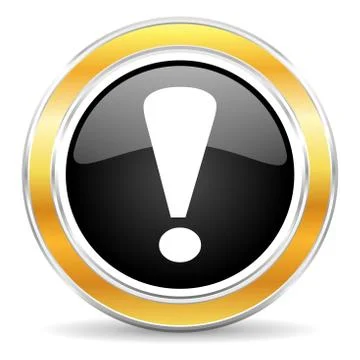 Black web button with golden ring Illustrazione stock