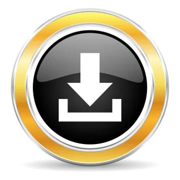 Black web button with golden ring Stock-Illustration