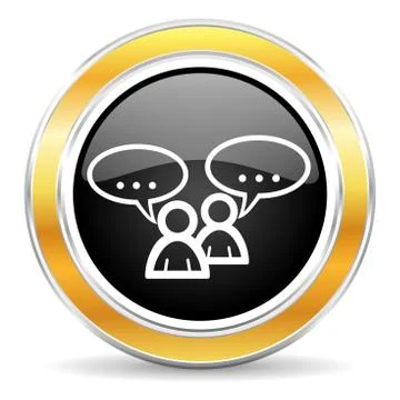 Black web button with golden ring Stock-Illustration