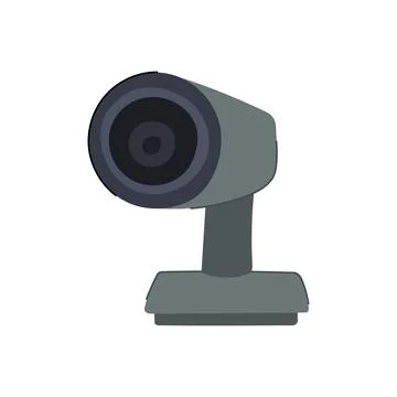 Black web camera cartoon vector illustration Stock Illustration