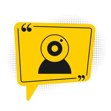 Black Web camera icon isolated on white background. Chat camera. Webcam icon Stock Illustration