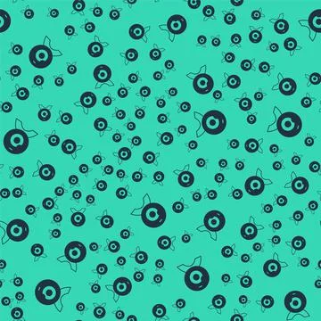 Black Web camera icon isolated seamless pattern on green background. Chat camera Stockillustratie