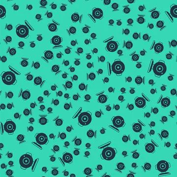 Black Web camera icon isolated seamless pattern on green background. Chat camera Illustrazione stock