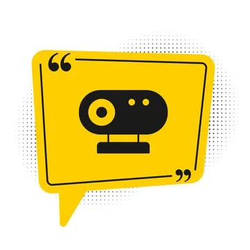 Black Web camera icon isolated on white background. Chat camera. Webcam icon. Stock Illustration