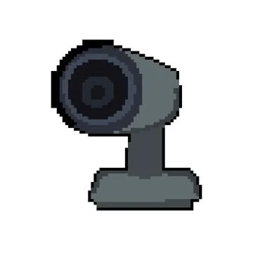 Black web camera pixel art vector illustration Stock Illustration