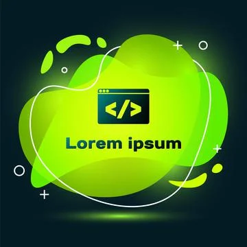Black Web design and front end development icon isolated on black background Illustrazione stock