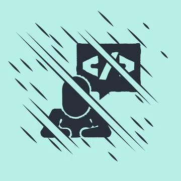 Black Web design and front end development icon isolated on green background Stock-Illustration