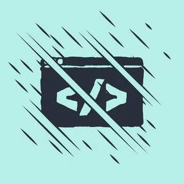 Black Web design and front end development icon isolated on green backgroun.. Stock Illustration