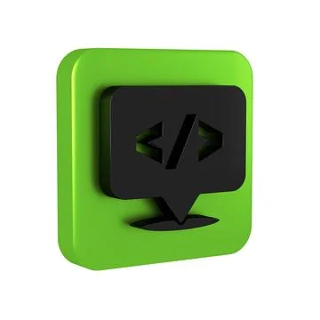 Black Web design and front end development icon isolated on transparent bac.. 스톡 일러스트