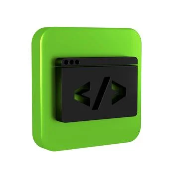 Black Web design and front end development icon isolated on transparent bac.. Illustrazione stock