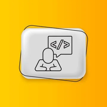 Black Web design and front end development icon isolated on yellow backgrou.. Illustrazione stock