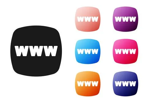 Black Website template icon isolated on white background. Internet communication Stockillustratie