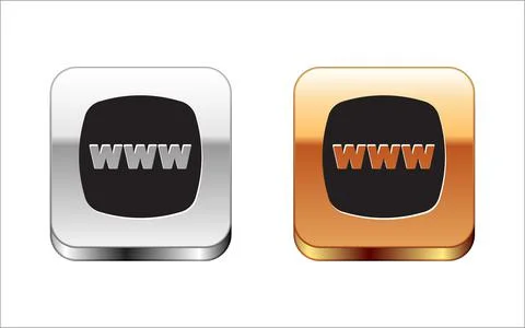 Black Website template icon isolated on white background. Internet communication Ilustración de archivo