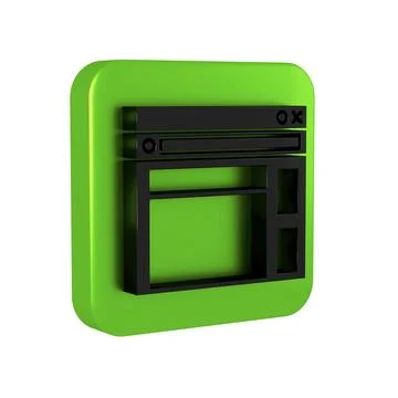 Black Website template icon isolated on transparent background. Internet co.. Ilustración de archivo