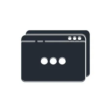 Black Website template icon isolated on white background. Internet communic.. Ilustración de archivo