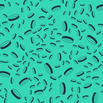 Black Wedding ring icon isolated seamless pattern on green background. Bride  Illustrazione stock