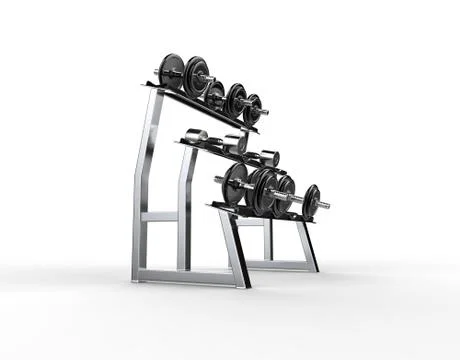 Black Weights On A Stand Stock Illustration
