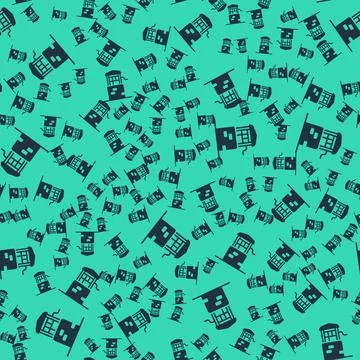 Black Well icon isolated seamless pattern on green background. Vector 스톡 일러스트