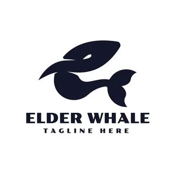 Black whale logo design template Stock Illustration