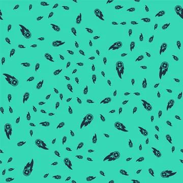 Black Wheel in fire flame icon isolated seamless pattern on green background. Illustrazione stock