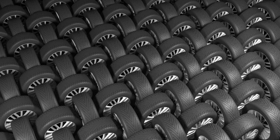 Black wheels on a black background Stock Illustration