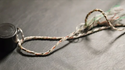 Black whistle with a cord Vídeos de archivo 108371256
