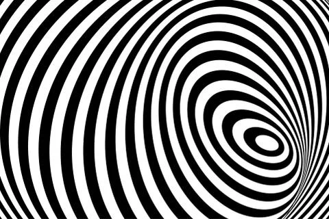 Black white 3d line distortion illusion Stock Illustration