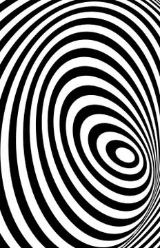 Black white 3d line distortion illusion Stock Illustration