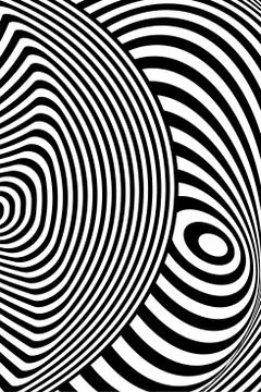 Black white 3d line distortion illusion Stock Illustration