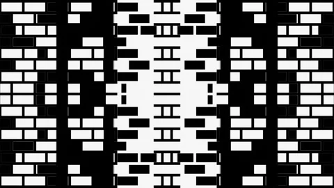 Black white abstract animated patterns. Endless looped background. Graphic beams Stock Footage 247683799