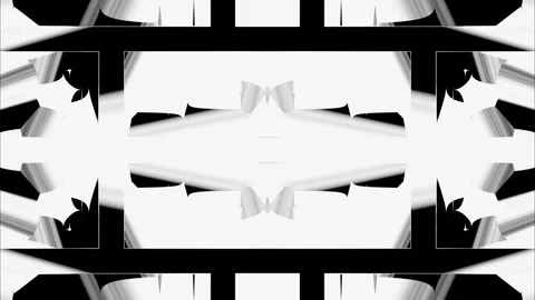 Black white abstract animated patterns. Endless looped background. Graphic beams Stock Footage 247683800