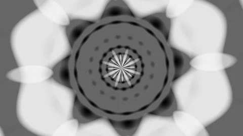 Black white abstract animated patterns of circles and lines. Endless looped back Stock Footage 247683808